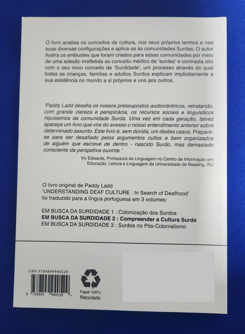 Livro Em Busca da Surdidade 2 : Compreender a Cultura Surda